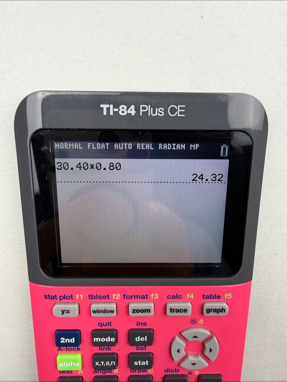Texas Instruments Pink TI-84 Plus CE Graphing Calculator with cover - Picture 4 of 5